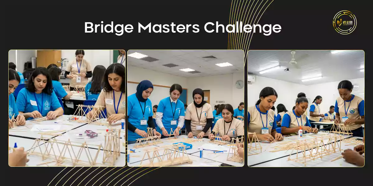 Bridge Masters Challenge indoor engineering team building in Dubai
