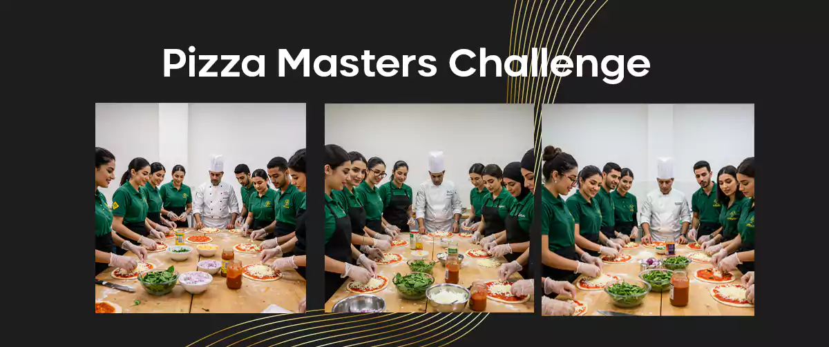 Pizza Masters Challenge cooking-based indoor team building in Dubai